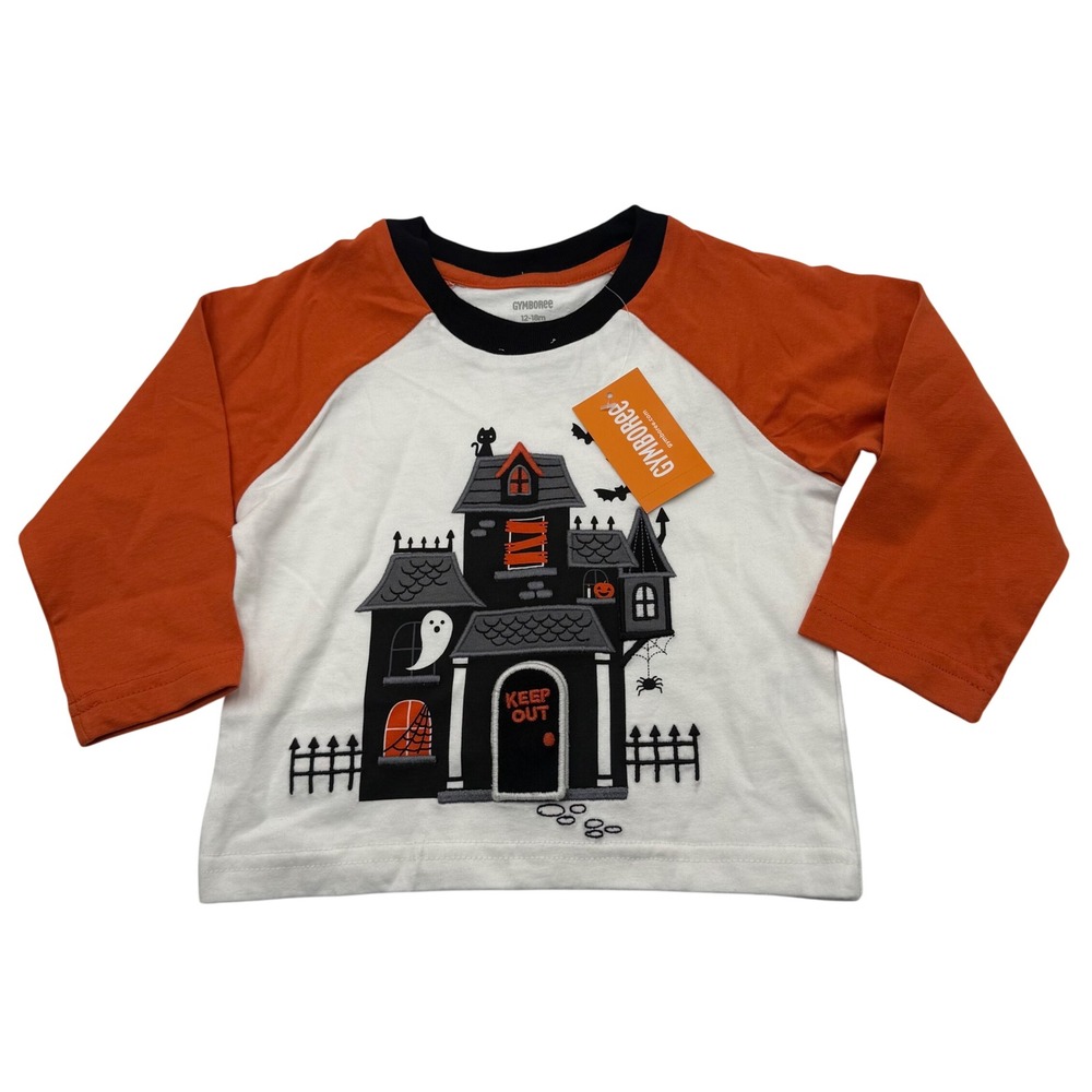 Gymboree Halloween Keep Out Haunted House Raglan Shirt 12-18M NWT